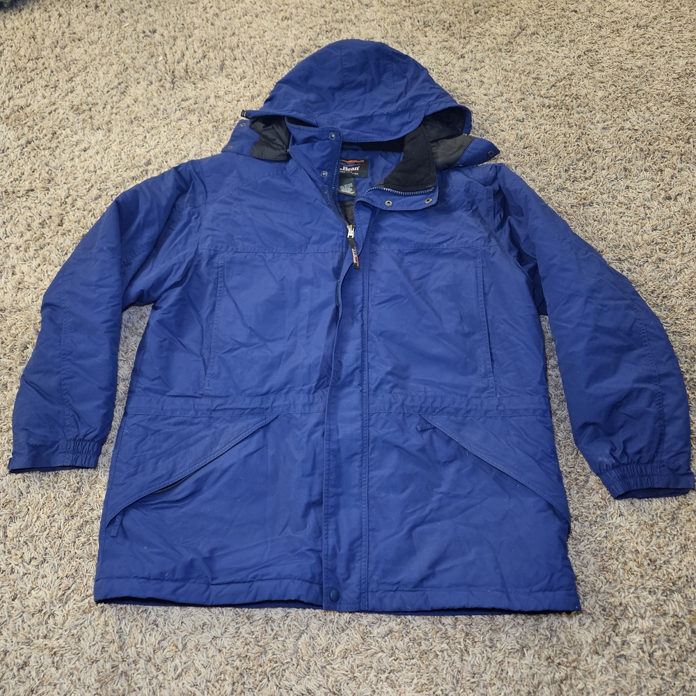 LL Bean Men's Coat Waterproof  Hiking Jacket Parka Size XL Regular Blue 0UK69